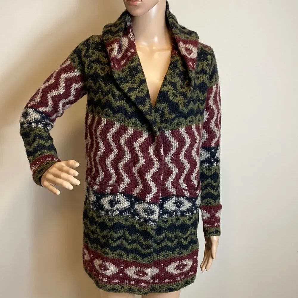 Abercrombie & Fitch Hooded Cardigan Sweater With Pockets Size S